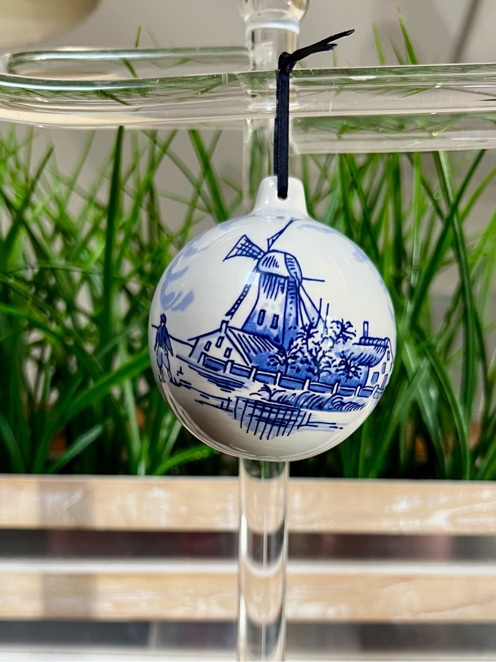 ROYAL GOEDEWAAGEN Vintage Delft Blue Rare Earthenware Top Loop Ornament